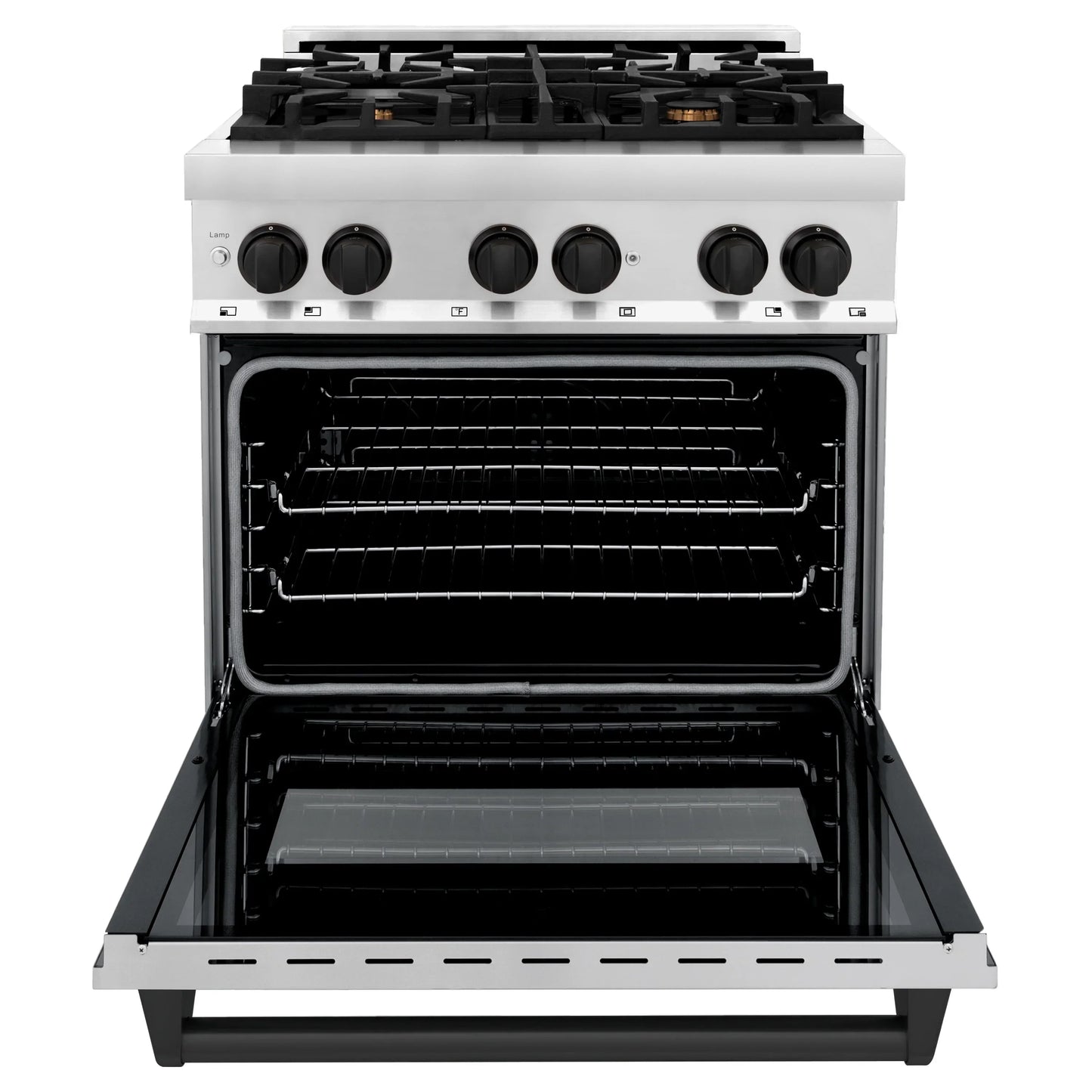 ZLINE Autograph Edition 30" Dual Fuel Range - Gas Stove and Electric Oven, Stainless Steel with Matte Black Accents