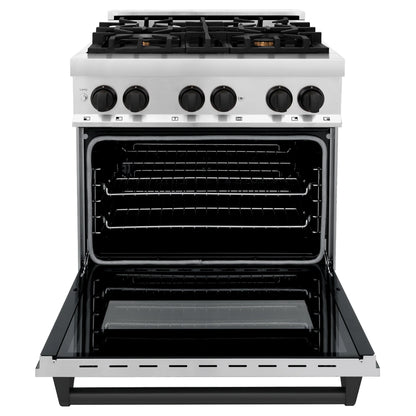 ZLINE Autograph Edition 30" Dual Fuel Range - Gas Stove and Electric Oven, Stainless Steel with Matte Black Accents