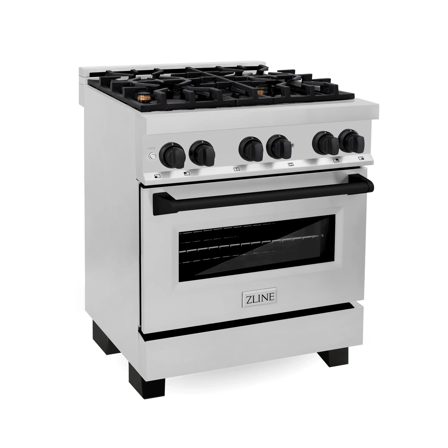 ZLINE Autograph Edition 30" Dual Fuel Range - Gas Stove and Electric Oven, Stainless Steel with Matte Black Accents