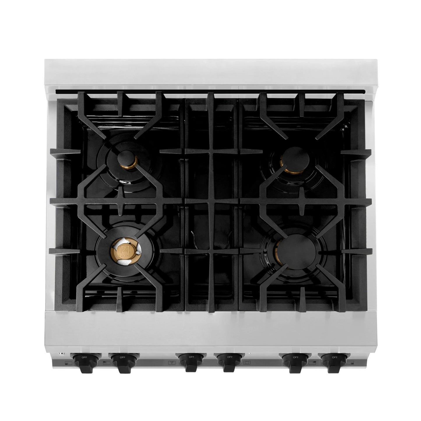 ZLINE Autograph Edition 30" Dual Fuel Range - Gas Stove and Electric Oven, Stainless Steel with Matte Black Accents