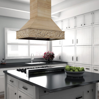 ZLINE 36 in. Unfinished Wooden Island Mount Range Hood
