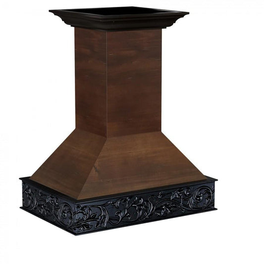 ZLINE 36" Wooden Island Mount Range Hood - Antigua and Walnut
