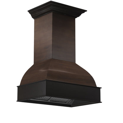 ZLINE 36" Wooden Wall Mount Range Hood including Motor - Antigua and Walnut