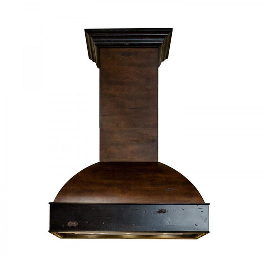ZLINE 36" Wooden Wall Mount Range Hood including Motor - Antigua and Walnut