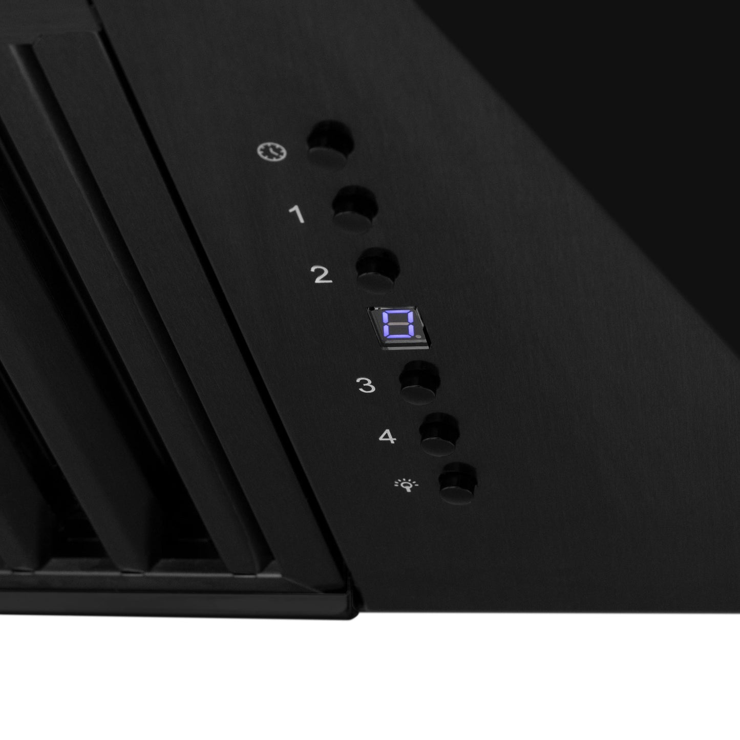 ZLINE Black Stainless Steel Range Hood - Black Handle, Various Size Options