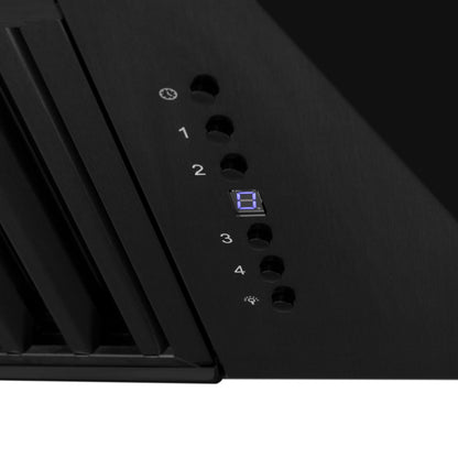 ZLINE Black Stainless Steel Range Hood - Black Handle, Various Size Options