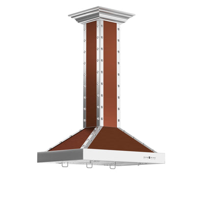 ZLINE 30" Designer Series Island Range Hood - Copper Stainless Steel