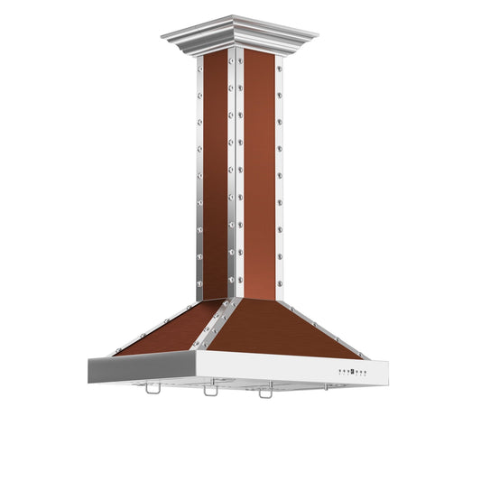 ZLINE 30" Designer Series Island Range Hood - Copper Stainless Steel