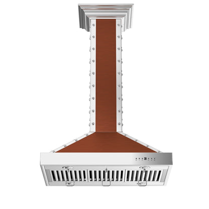 ZLINE 30" Designer Series Island Range Hood - Copper Stainless Steel