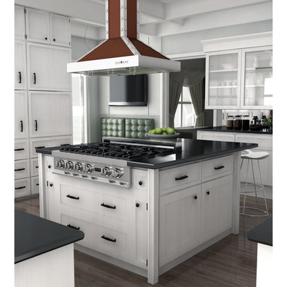 ZLINE 30" Designer Series Island Range Hood - Copper Stainless Steel