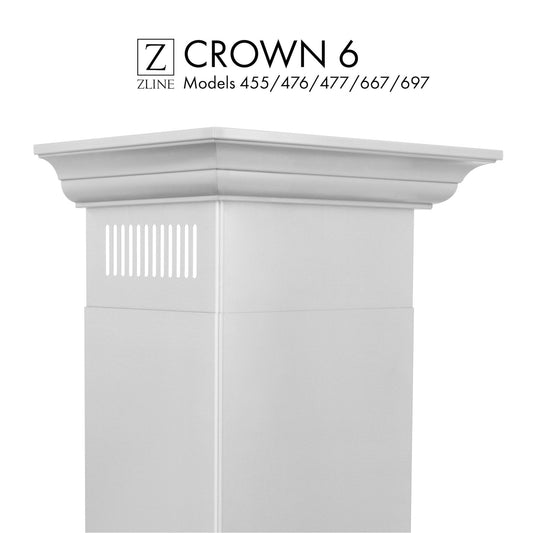 ZLINE Crown Molding 6 Wall Range Hood Stainless Steel - CM6 Series