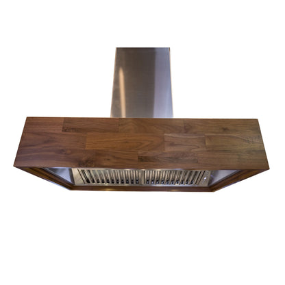 ZLINE Designer Series Wooden Island Mount Range Hood - Butcher Block with Remote Blower