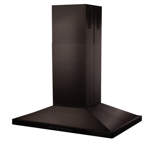 ZLINE Convertible Vent Island Mount Range Hood - Black Stainless Steel