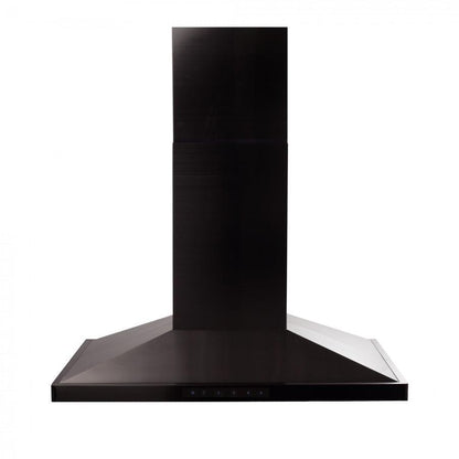 ZLINE Convertible Vent Island Mount Range Hood - Black Stainless Steel