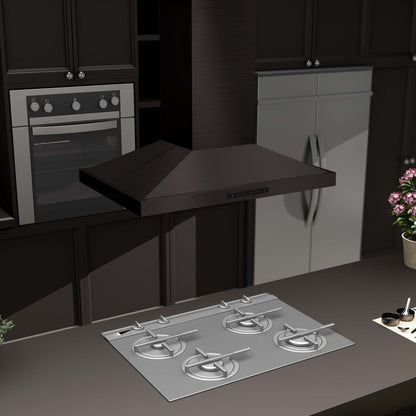 ZLINE Convertible Vent Island Mount Range Hood - Black Stainless Steel