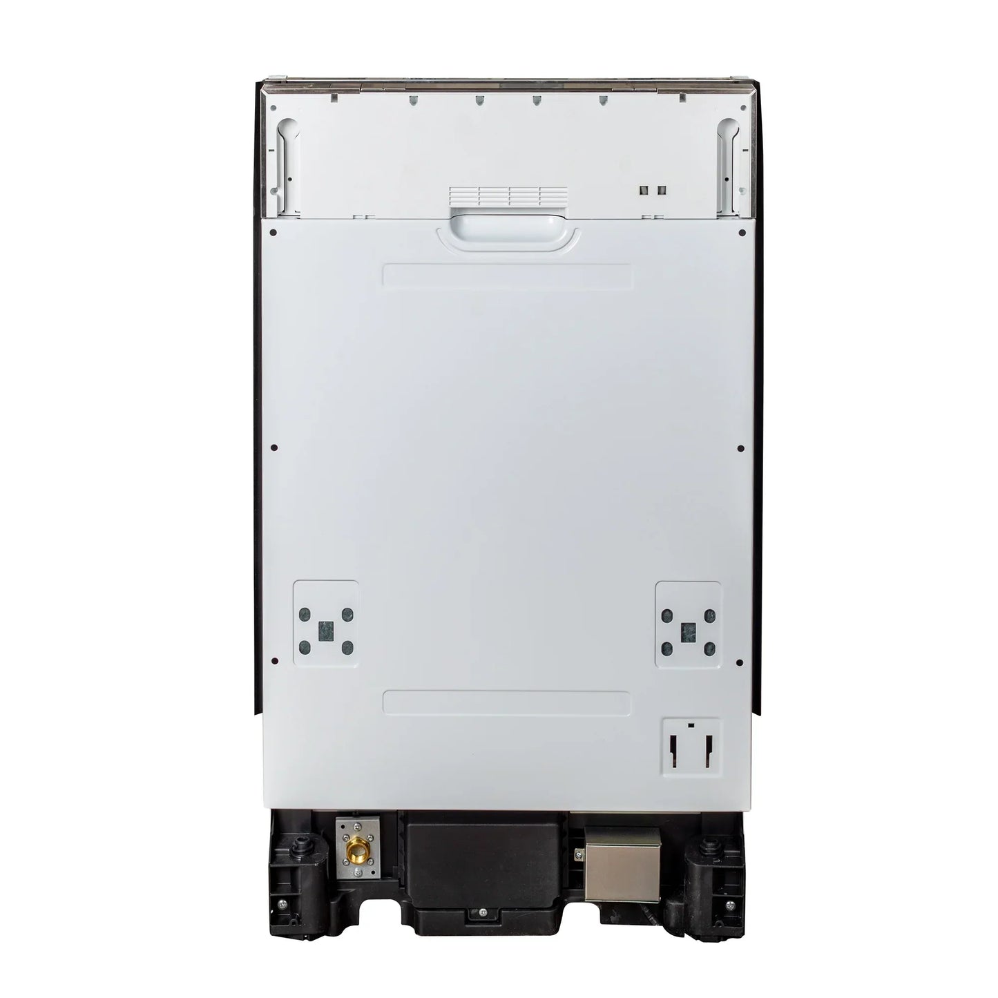 ZLINE 18" Compact Top Control Dishwasher - Matte White Panel, Traditional Handle