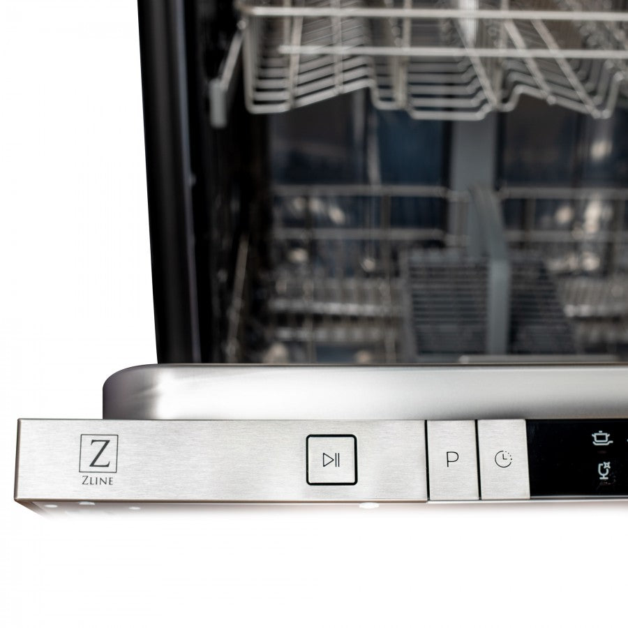 ZLINE 3-Appliance 30" Kitchen Package with DuraSnow Stainless Dual Fuel Range, Ducted Vent Range Hood, and Dishwasher
