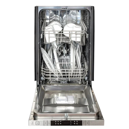ZLINE 18" Compact Top Control Dishwasher - Fingerprint Resistant DuraSnow® Finished Stainless Steel Panel, Modern Handle