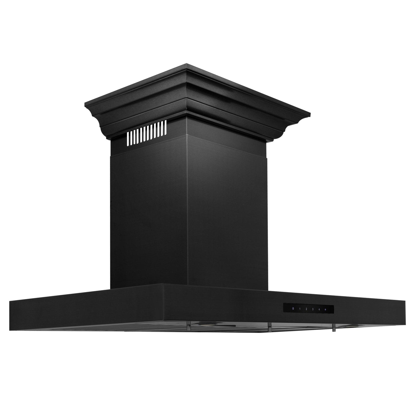 ZLINE Convertible Vent Wall Mount Range Hood - Black Stainless Steel with Crown Molding