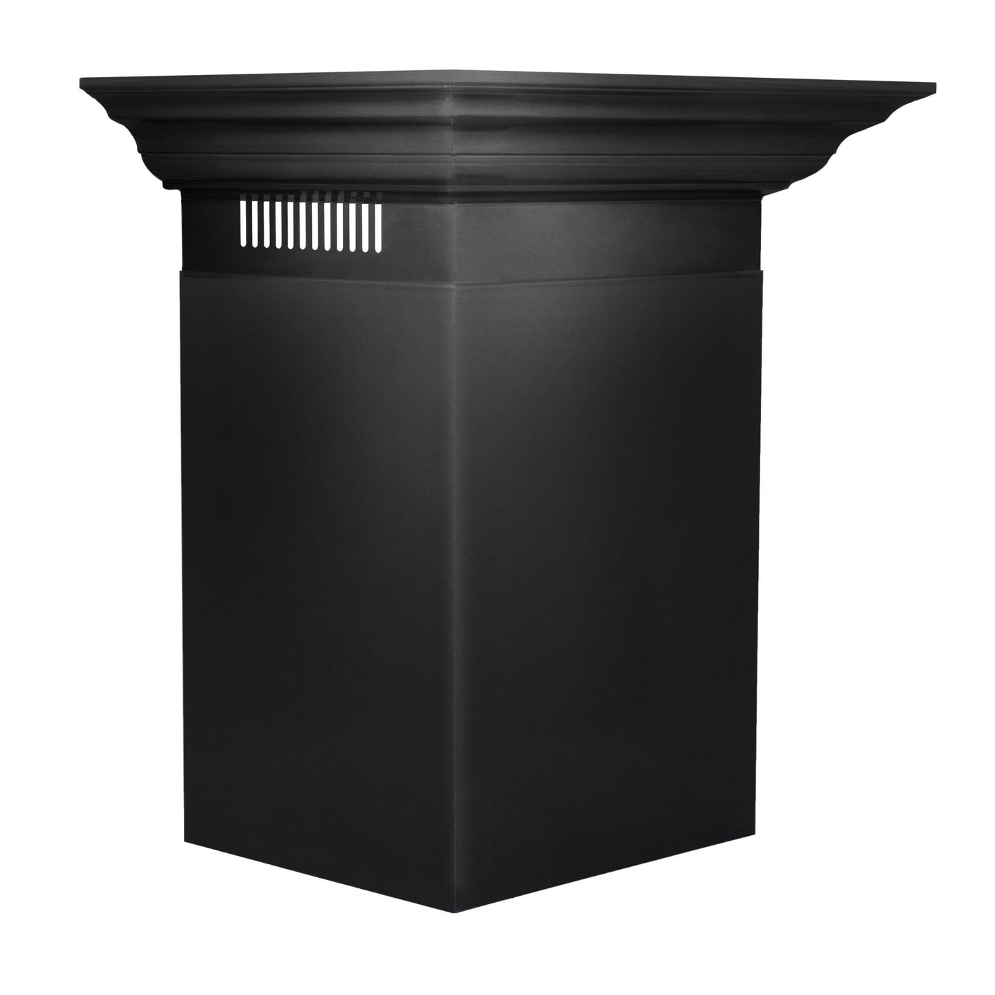 ZLINE Convertible Vent Wall Mount Range Hood - Black Stainless Steel with Crown Molding