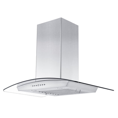ZLINE Convertible Vent Wall Mount Range Hood - Stainless Steel & Glass with Crown Molding