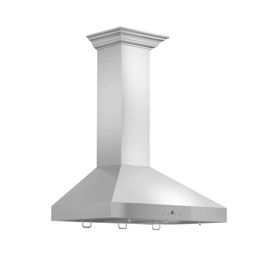 ZLINE Convertible Vent Wall Mount Range Hood - Crown Molded Stainless Steel