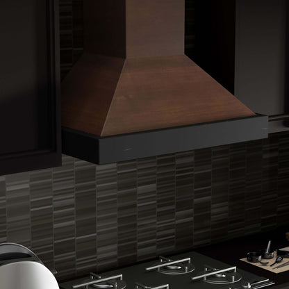 ZLINE Convertible Vent Wooden Wall Mount Range Hood - Antigua & Walnut Colors