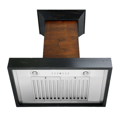 ZLINE Convertible Vent Wooden Wall Mount Range Hood - Antigua & Walnut Colors