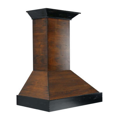 ZLINE Convertible Vent Wooden Wall Mount Range Hood - Antigua & Walnut Colors