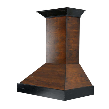 ZLINE Convertible Vent Wooden Wall Mount Range Hood - Antigua & Walnut Colors