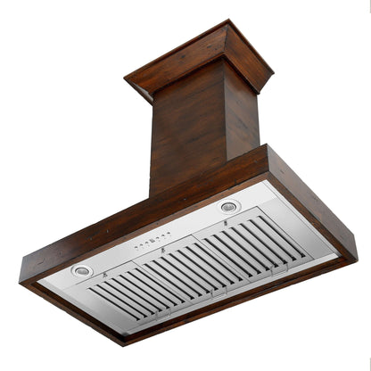 ZLINE Convertible Vent Wooden Wall Mount Range Hood - Walnut