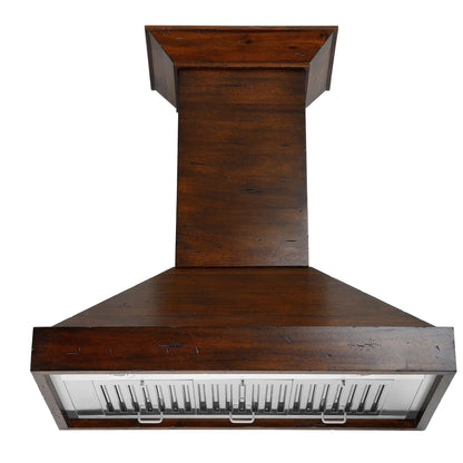ZLINE Convertible Vent Wooden Wall Mount Range Hood - Walnut